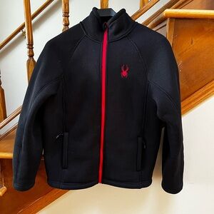Spyder Black Jacket with Red Trim for Boys , size M (14-16)